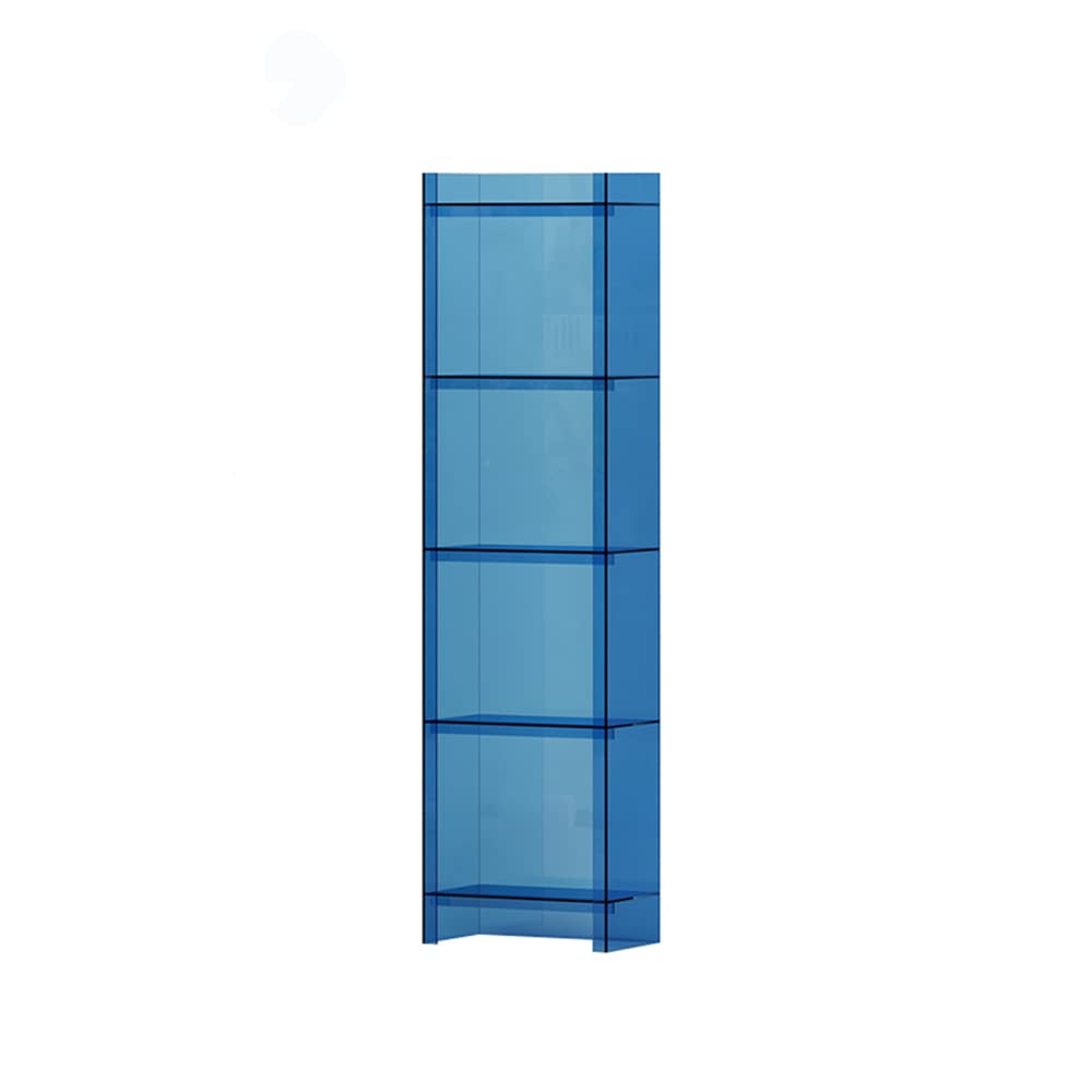 4-Tier Acrylic Bookshelf - 60 Inch Tall Floor Standing Display Shelf for Living Room, Bedroom & Office - Modern Storage Rack for Books, Decor & Collectibles - Space-Saving Home Organization Solution