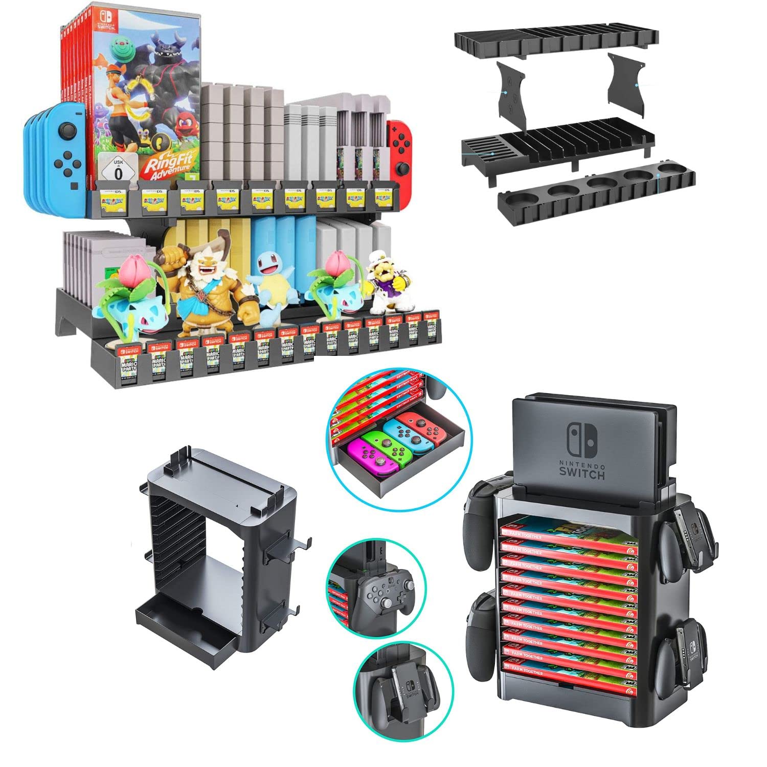 Skywin Game Storage Organizer - Compatible with Nintendo Switch, Game Cartridges, Discs & Controllers | Compact Gaming Accessory Holder for Switch Games & Accessories | Perfect for Home Entertainment & Travel Gaming Setup