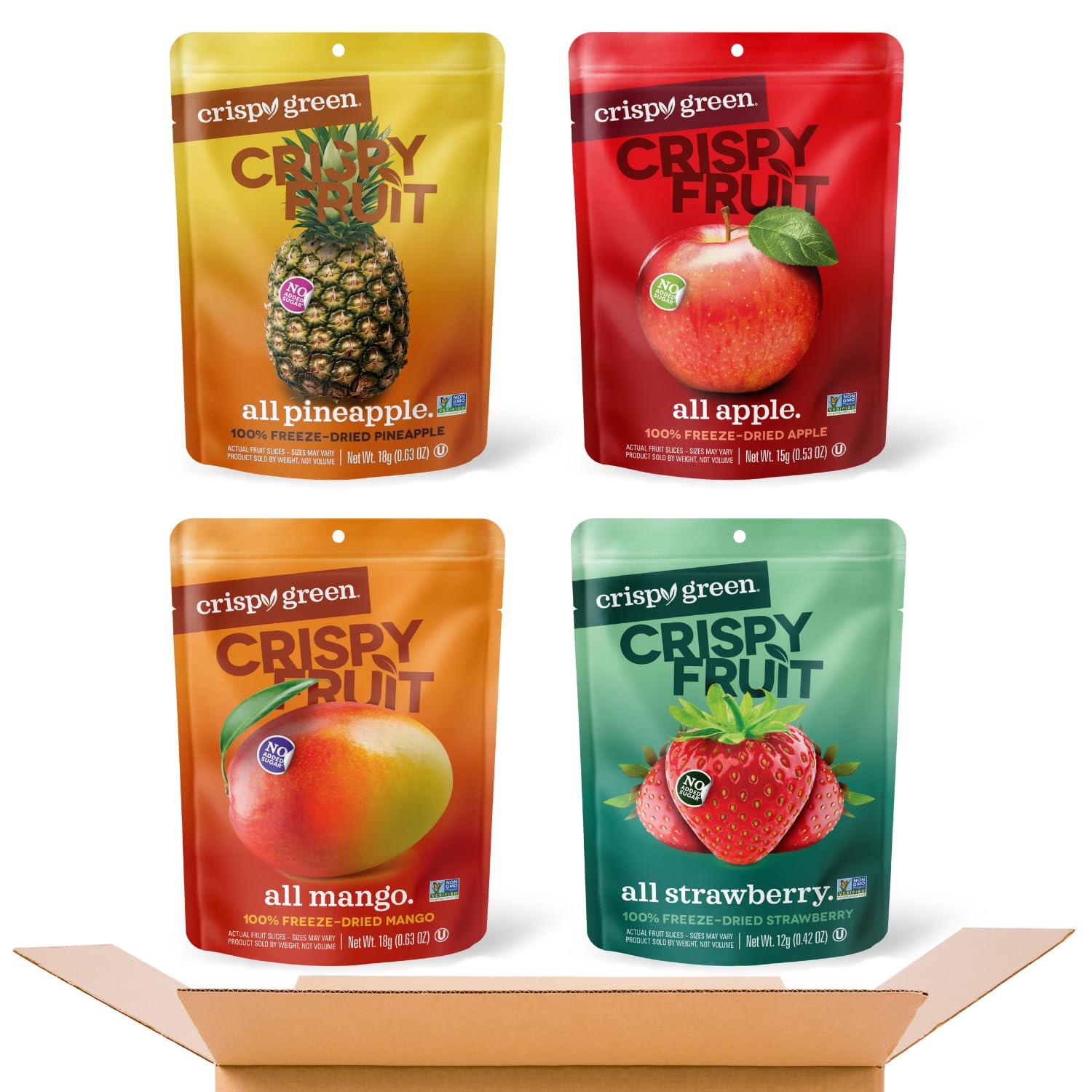 Best Freeze Dried Fruit Variety Pack - 16 Count Crispy Snacks (243g) | Healthy On-the-Go Snacking, Lunch Box Treats & Camping Food
