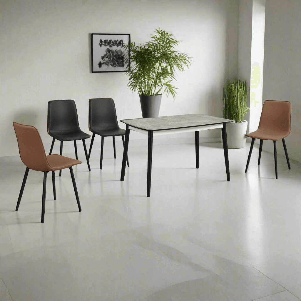 Premium Langdon Sintered Stone Dining Table - Modern & Durable for Indoor/Outdoor Use - Perfect for Patio, Dining Room, or Restaurant Settings