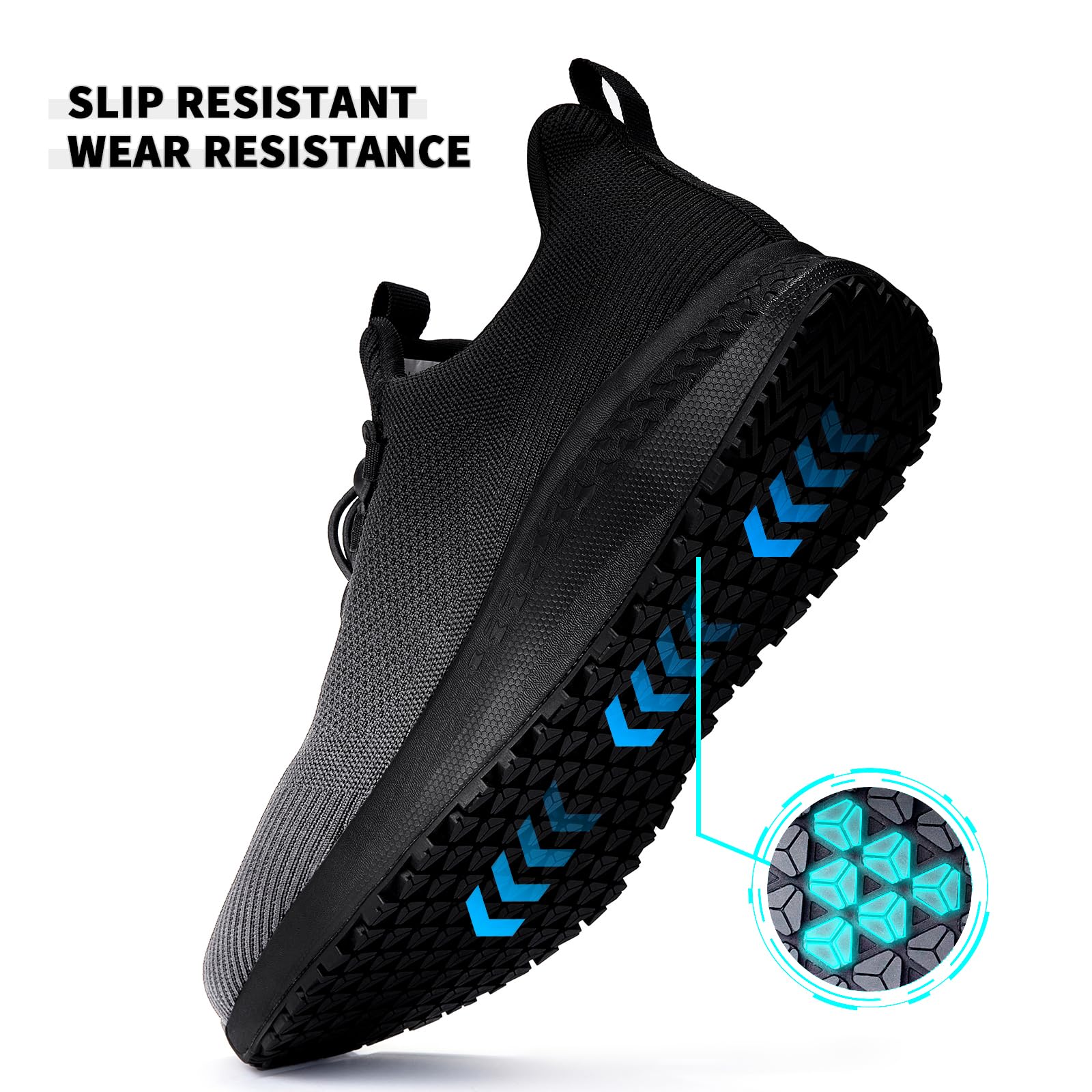 AEHAO Non-Slip Men's Work Shoes - Waterproof Slip-Resistant Sneakers for Restaurant & Kitchen Staff - Breathable Lightweight Shoes for Food Service Professionals - Ideal for Chefs, Waiters & Hospitality Workers