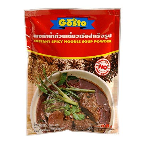 Gosto Nam Tok (Waterfall) Thai Instant Spicy Noodle Soup Powder - Authentic Darkened Flavor (30 Servings) - Perfect for Quick Meals, Office Lunches & Late-Night Snacks