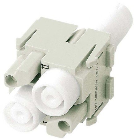 HARTING 09140023121 2-Position 4mm² HAN-Modular Series Connector - 2 Contacts, Receptacle, Crimp Socket (Contacts Not Included) for Industrial Automation and Heavy Duty Electrical Applications