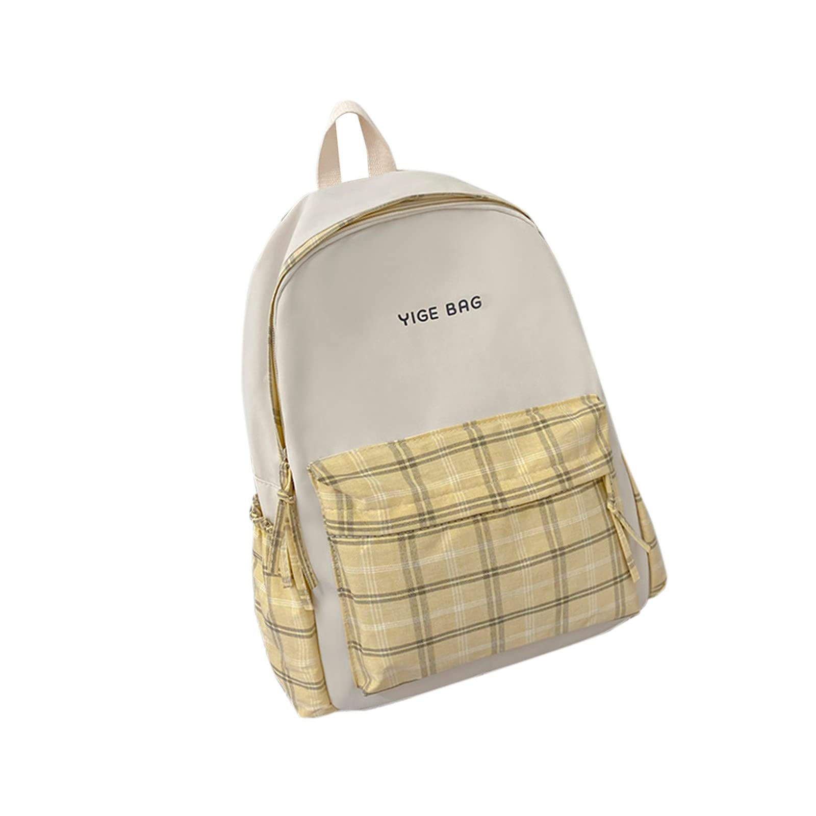 Girls Plaid Backpack with Solar Charger - School & Travel Essential