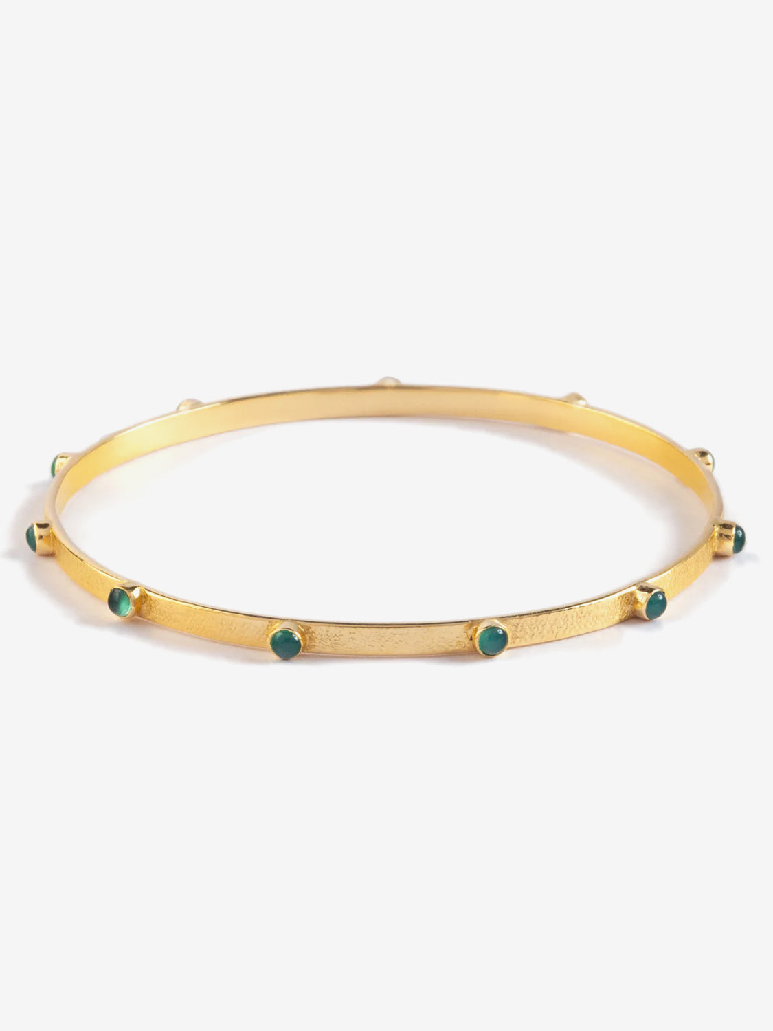 Green Onyx Goddess Charms Heart Chakra Bangle - Spiritual Healing Bracelet for Meditation, Yoga & Positive Energy