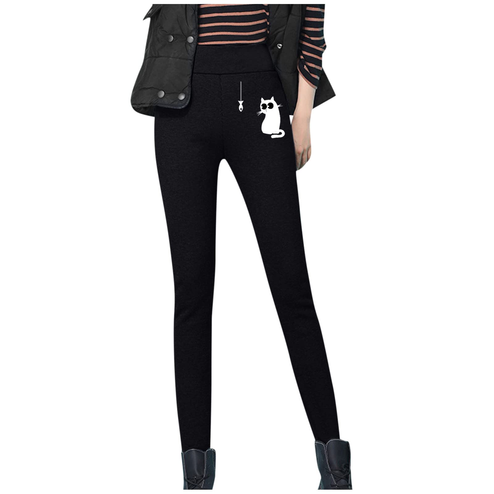 SHENGXINY Women's Winter Velvet Workout Leggings - High Waisted Yoga Pants, Streetwear Casual Trousers, TikTok Fashion for Gym, Running & Daily Wear