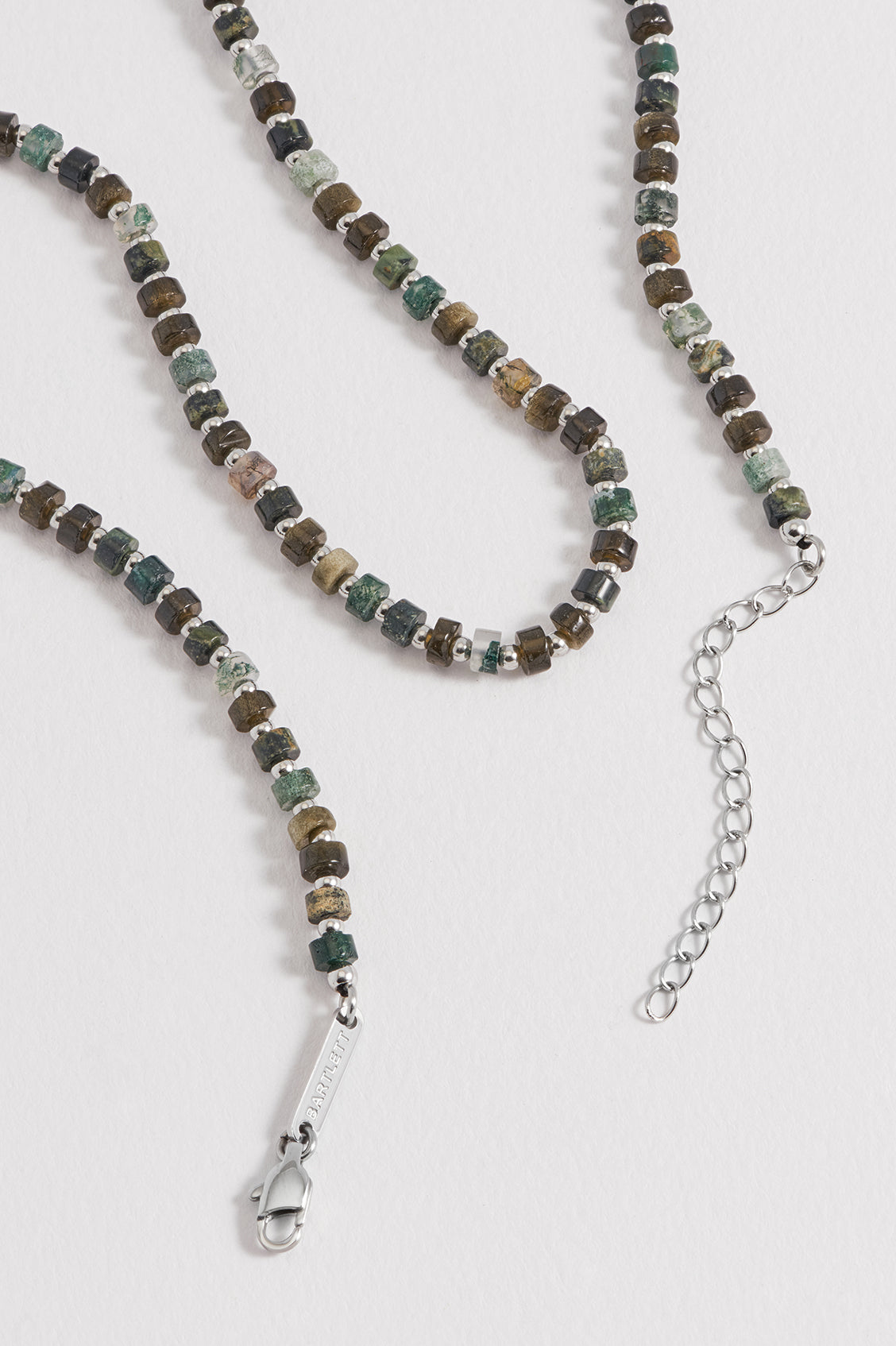 Men's Mixed Green Gemstone Rondelle Necklace - Natural Stone Beaded Jewelry for Men - Perfect for Casual Wear, Gifts & Special Occasions