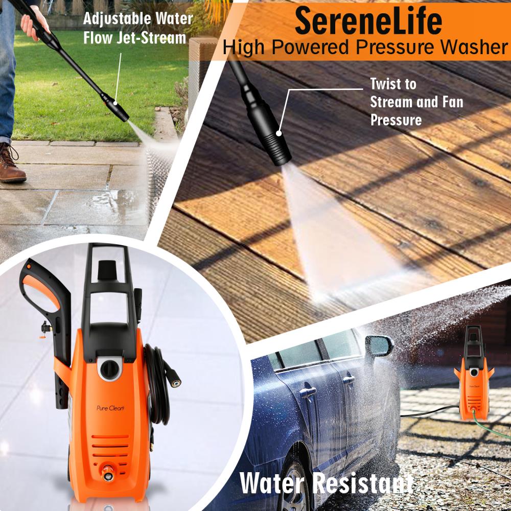 High-Power Electric Pressure Washer for Home & Car Cleaning - 2000 PSI, Pure Clean Performance, Ideal for Driveways, Patios, and Outdoor Surfaces