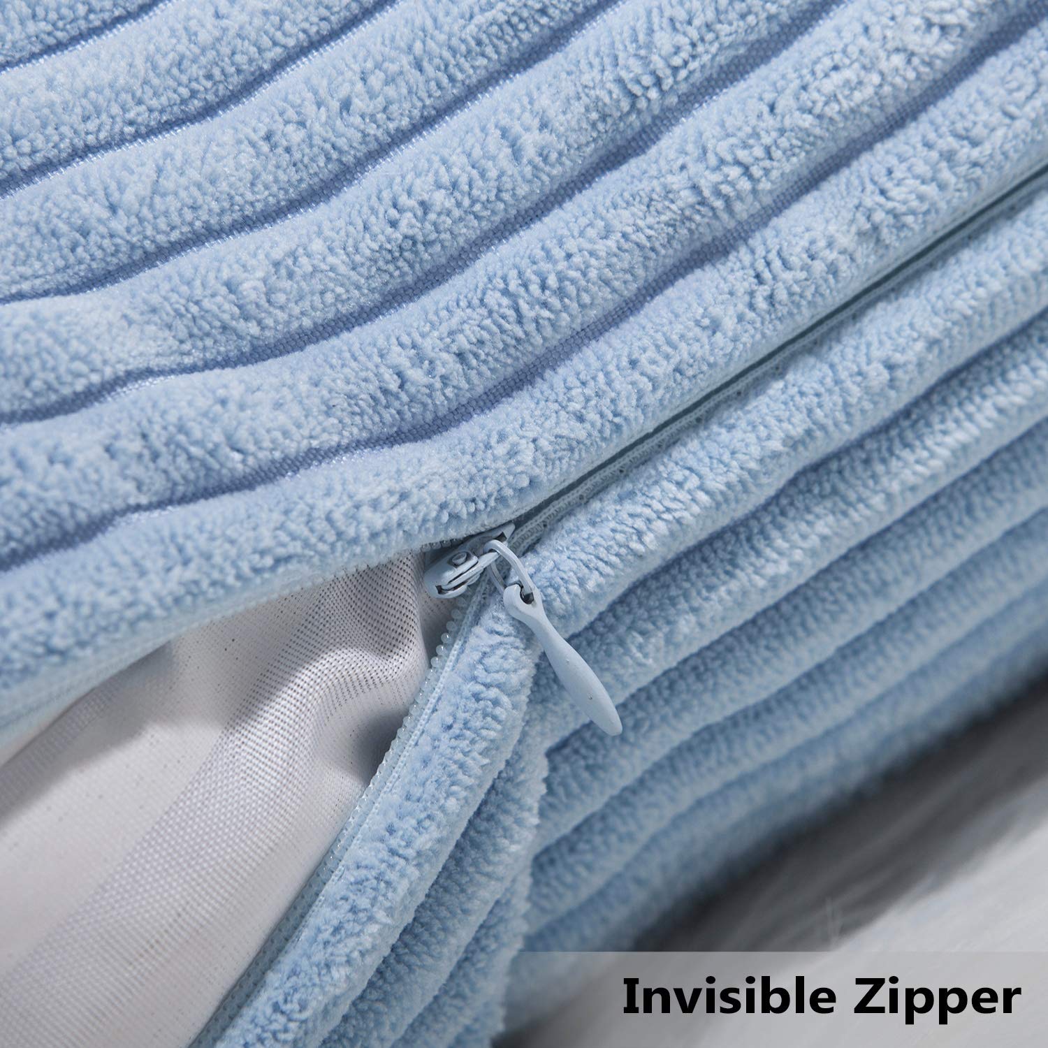 Supersoft Large 26x26 Inch Throw Pillows for Couch & Patio - Textured Square Decorative Pillow Covers in Baby Boy Blue - Perfect for Living Room, Bedroom & Outdoor Furniture Decor