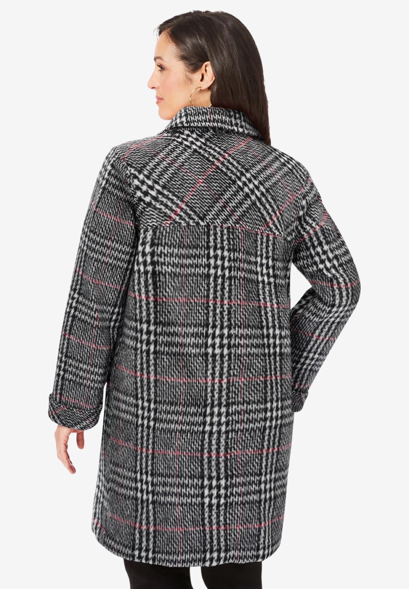 Jessica London Women's Plus Size Hooded Toggle Wool Coat - Warm Winter Outerwear for Cold Weather, Perfect for Work, Travel & Casual Outings
