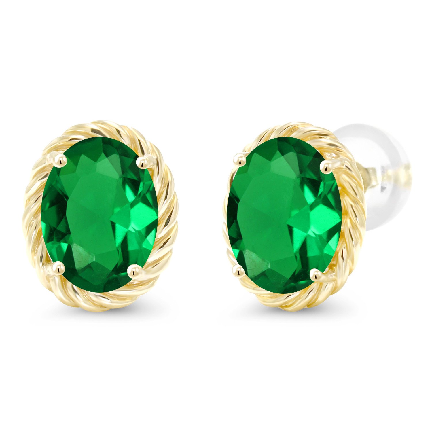 14K Yellow Gold Oval Birthstone Earrings for Women & Men | Gemstone Jewelry Gift