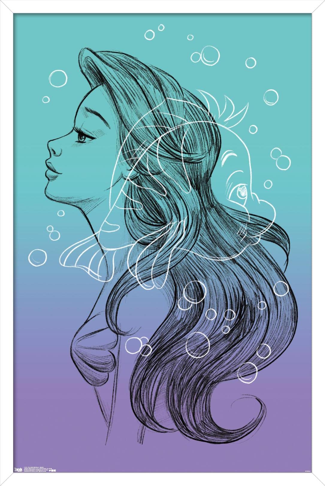 Disney The Little Mermaid Sketch Wall Poster - 22.375
