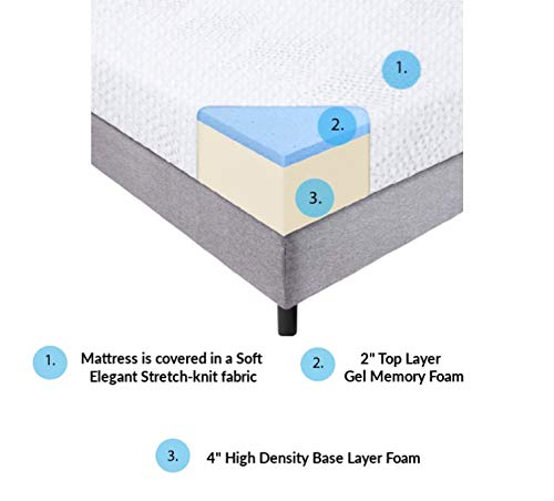 Premium 6-Inch Gel Memory Foam Mattress - Medium Firm Support, Twin Size 38