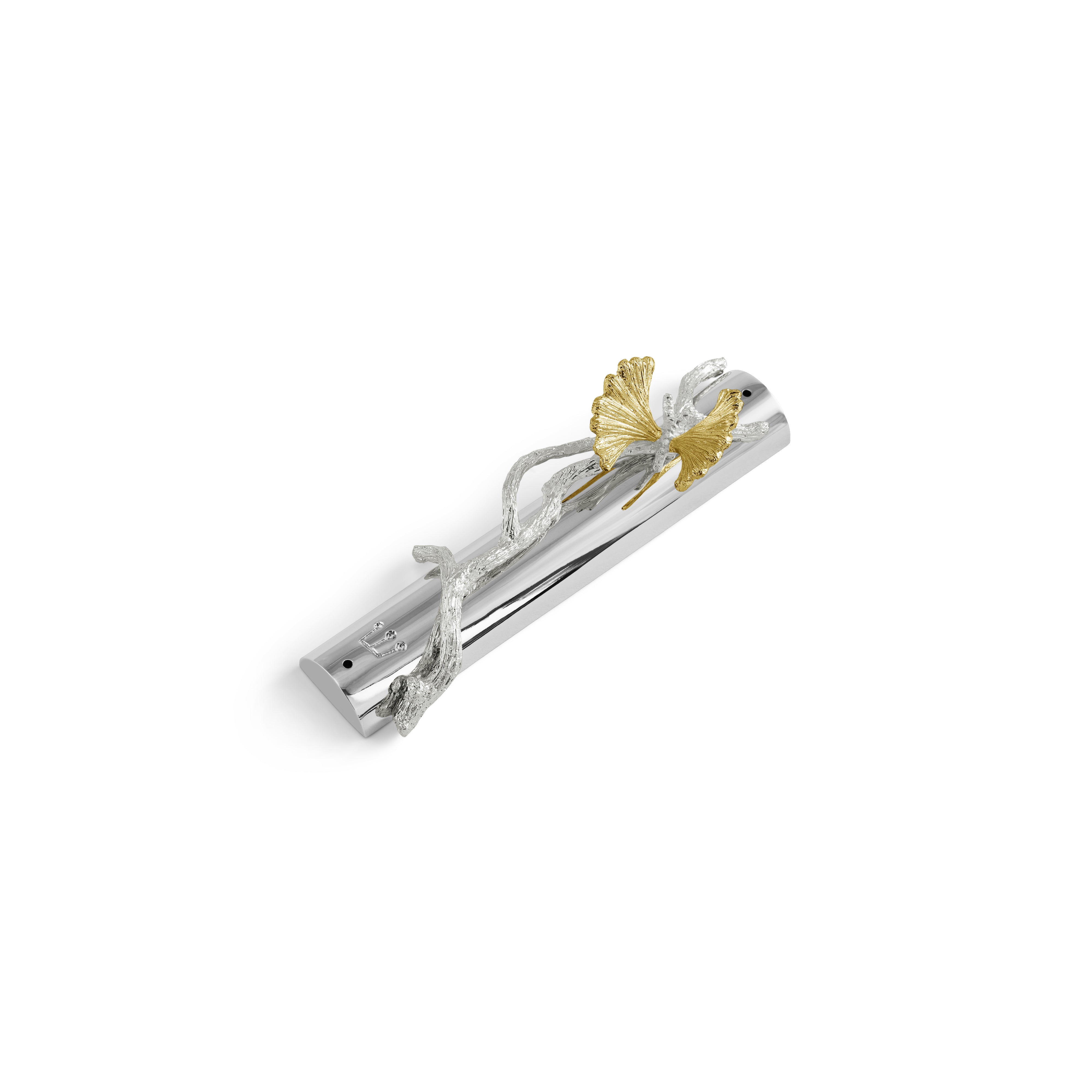 Luxury Butterfly Ginkgo Mezuzah Scroll Case - Elegant Home & Office Jewish Blessing Decor for Doorways & Gift Giving