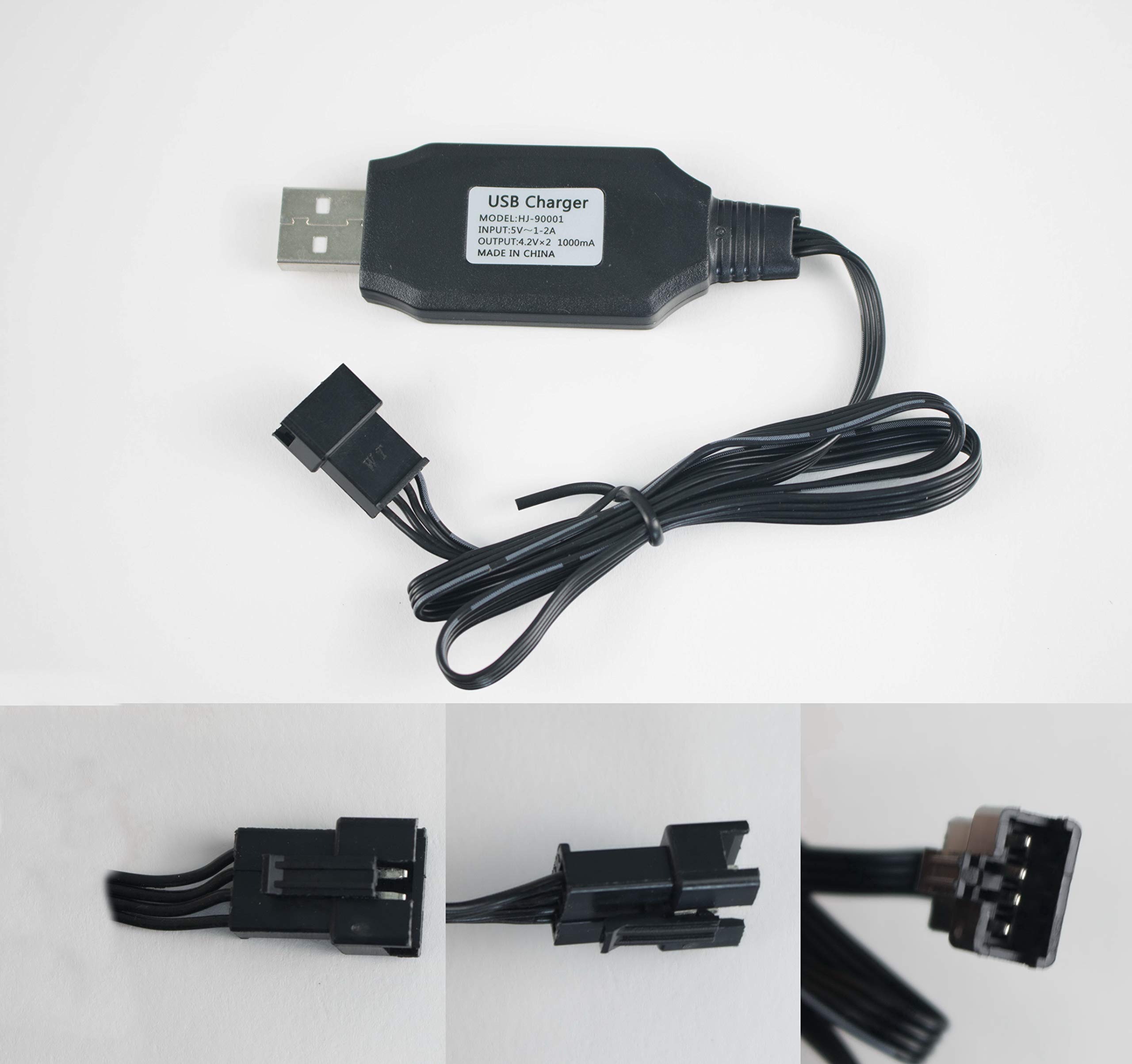 High-Speed 1000mAh USB Charger Cable with SM 4P Plug for UDI001 UDI002 UDI902 RC Racing Boats - Perfect for Fast Charging RC Vehicles, Drones, and Remote Control Toys