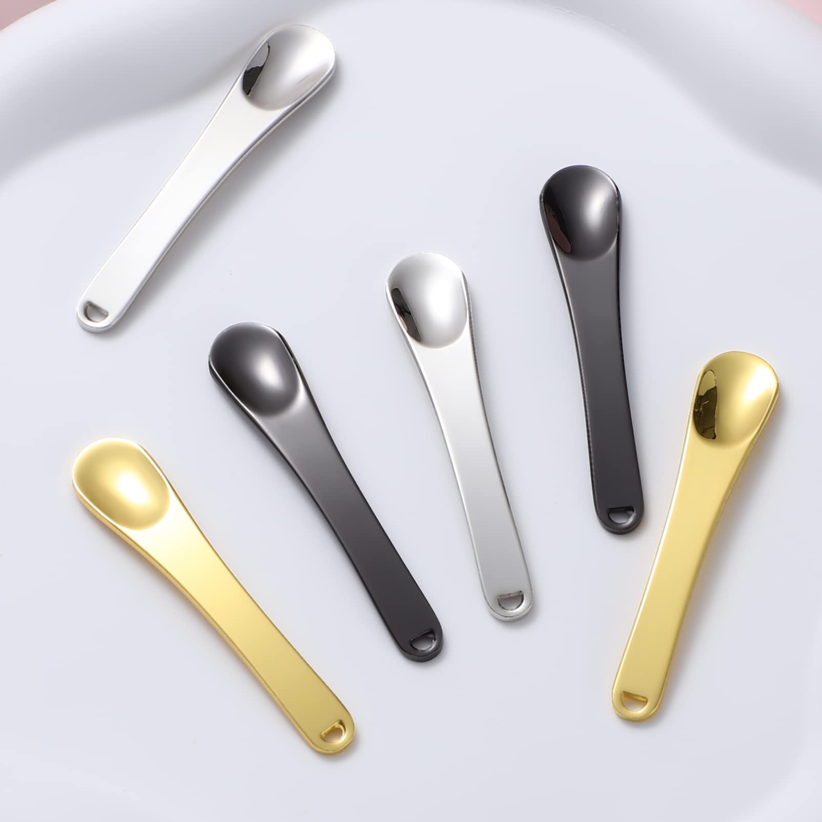 Minkissy 6-Piece Metal Makeup Spatula Set - Mini Beauty Scoop for Face Cream & Cosmetics - Perfect for Precise Application & Hygiene in Skincare & Makeup Routine