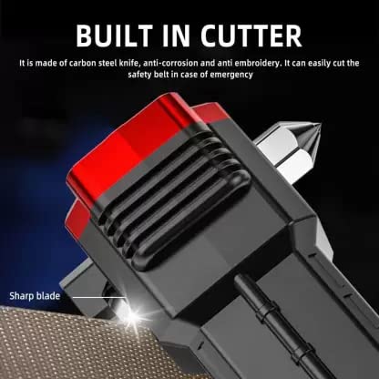 XML Torch Rechargeable LED Flashlight - USB Battery Charger, Power Bank, Car Emergency Glass Hammer & Seat Belt Cutter - Camping, Hiking, Travel, Survival Kit Smart Gadget Tools (Multi-Color)