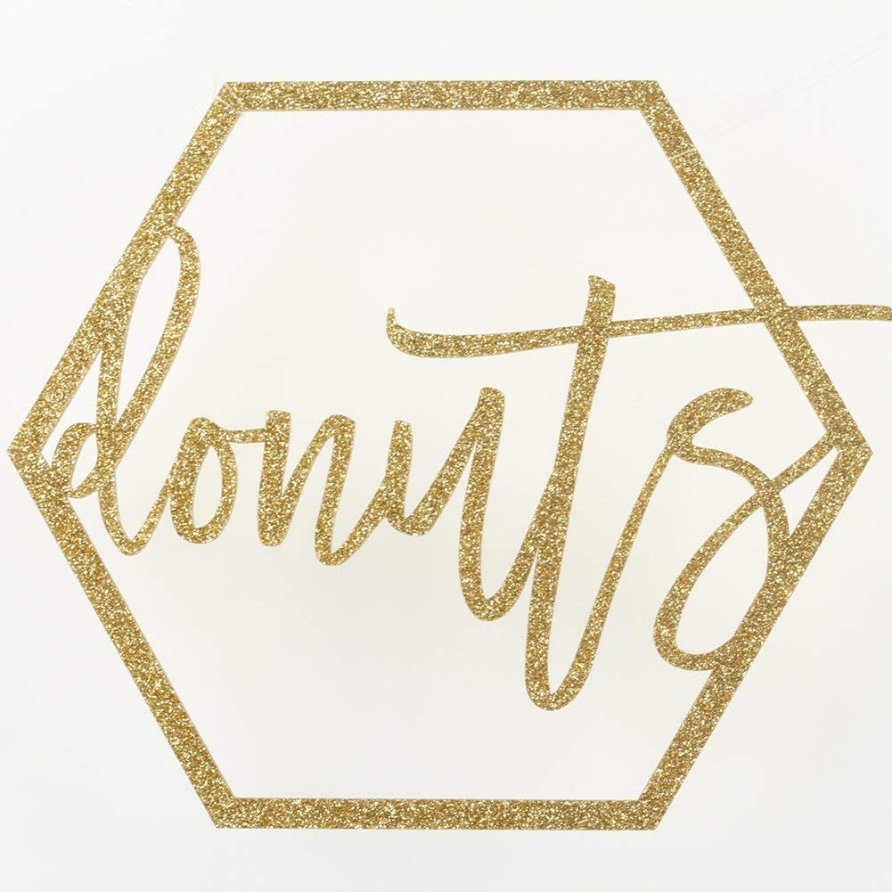 Koyal Wholesale Gold Glitter Party Sign - Donut Bar Sign for Weddings, Birthday Parties & Events - Elegant Gold Wedding Display Banner for Dessert Tables & Photo Backdrops