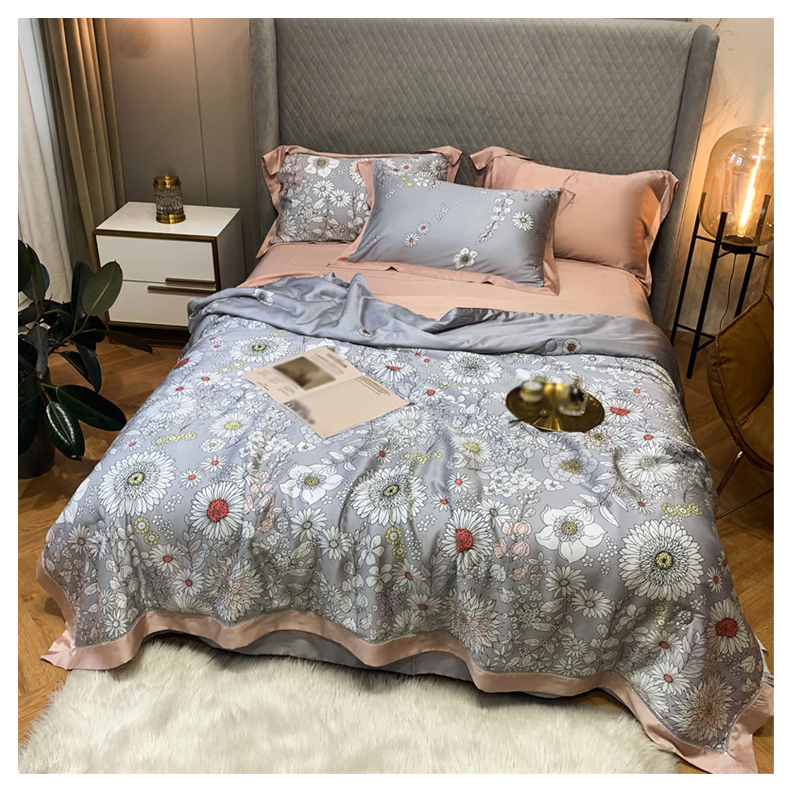 Lightweight Summer Comforter & Ice Silk Quilt - Washable, Foldable, 220x240cm - Perfect for Bedroom, Living Room & Outdoor Use