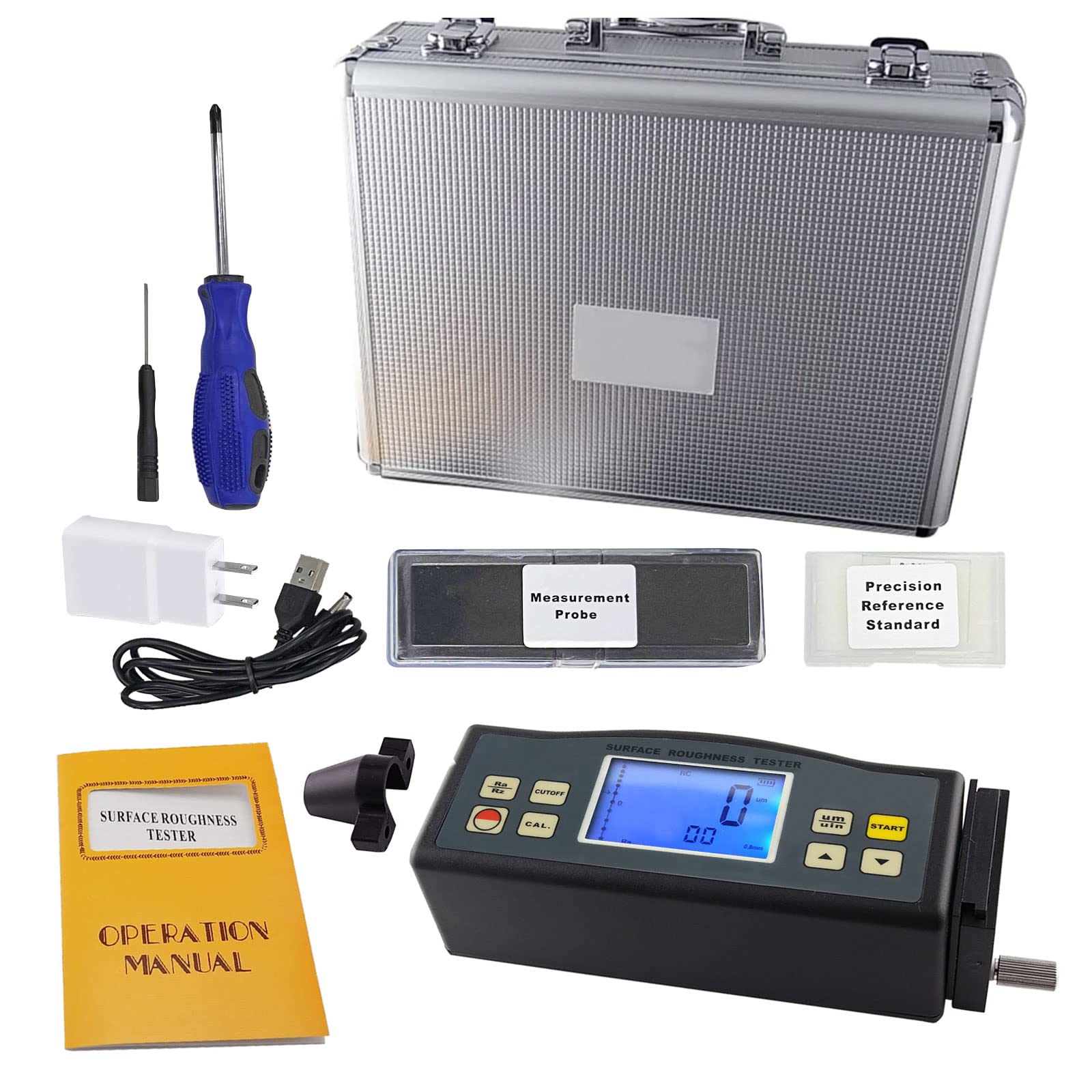 Digital Surface Roughness Tester - Portable Ra & Rz Measurement Tool for Metal, Plastic & Wood - Perfect for Quality Control in Manufacturing & Engineering