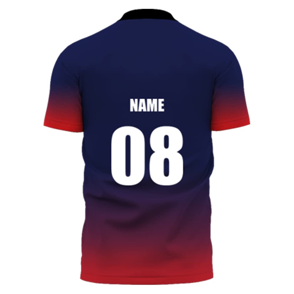 Custom Printed Cricket Jersey for Men - Personalized Team Name, Player Name & Number | Breathable Performance Cricket T-Shirt | Ideal for Cricket Matches, Training & Fan Merchandise (Model: DOdr1009-C90183-C-WH)
