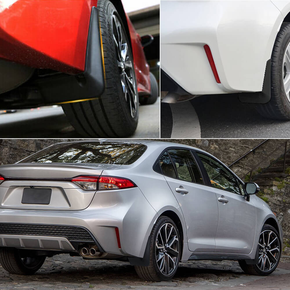 2020-2021 Toyota Corolla Mud Guards Splash Guards - 4 Piece Set for Sedan Models (Excludes Hybrid & Trek) - Perfect for All-Weather Protection & Off-Road Driving