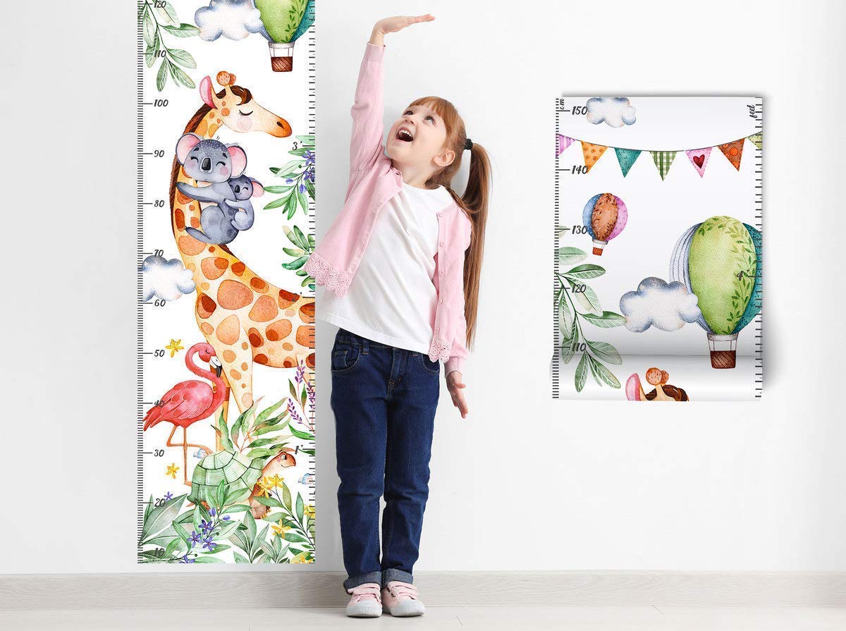Murwall Tropical Safari Animal Baby Growth Chart Wall Decal - Removable Height Measurement Sticker for Nursery & Kids Room Decor (Perfect for Baby Showers & Birthday Gifts)