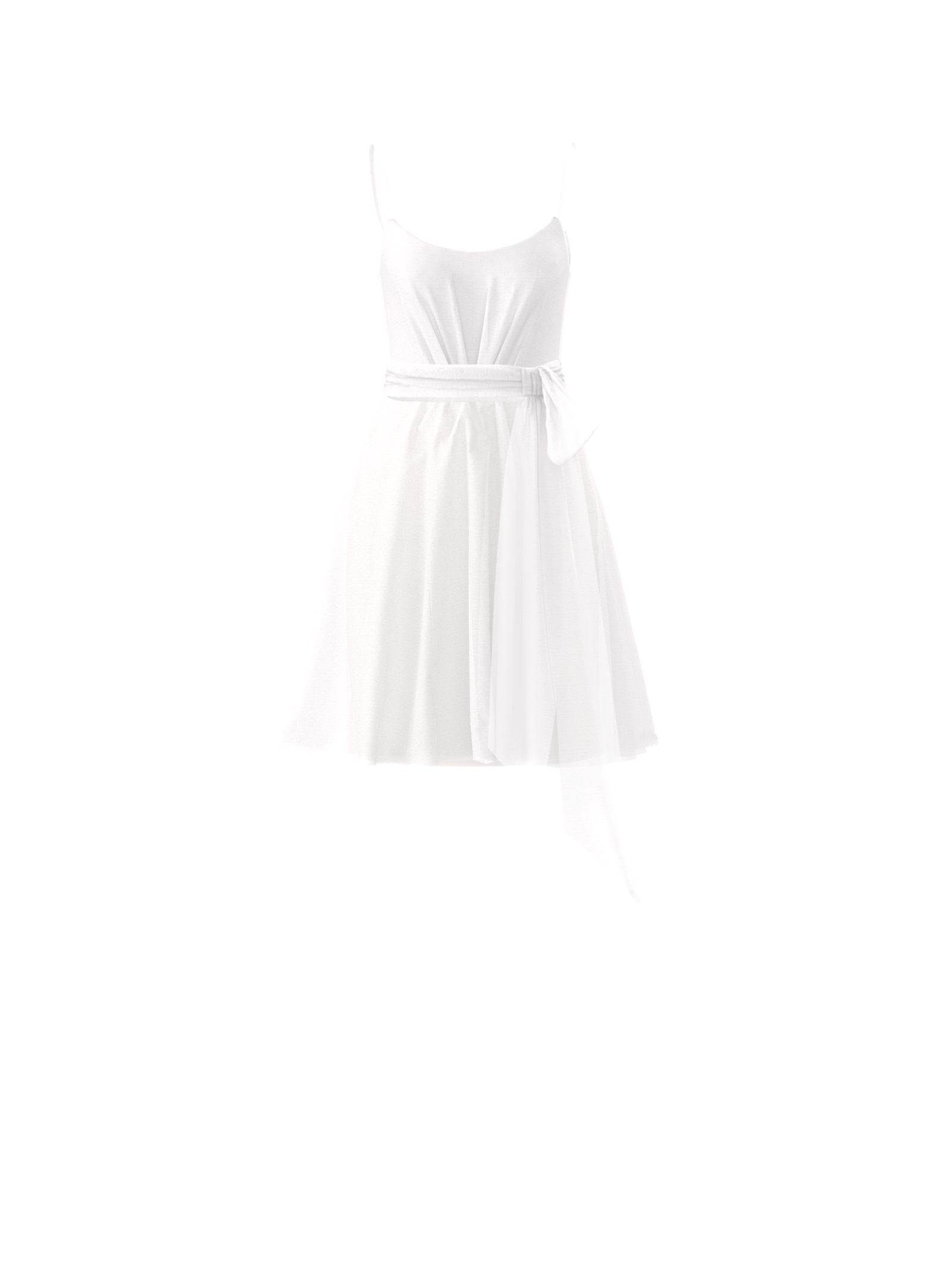 Campbell White Bodice & Carla Skirt Set with Sash Belt - Elegant Outfit for Weddings, Parties, and Formal Events