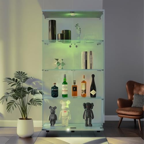 White With Light-2 Door 4 Shelves-3