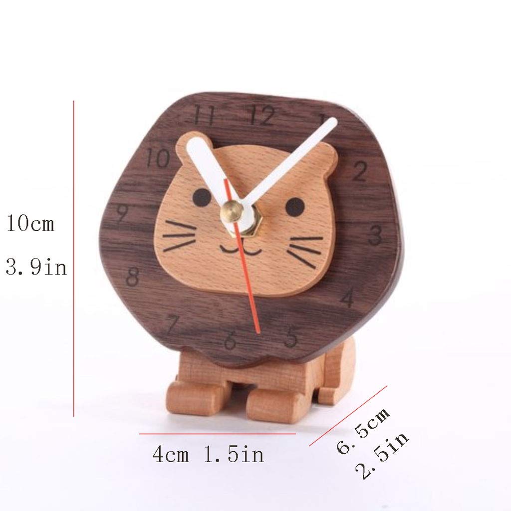 TOMYEUS Cute Lion Alarm Clock - 3.9 Inch Creative Desk Clock with LED Display, Battery Operated, Perfect for Bedroom, Office, Kids Room & Gift (Color: Blue)