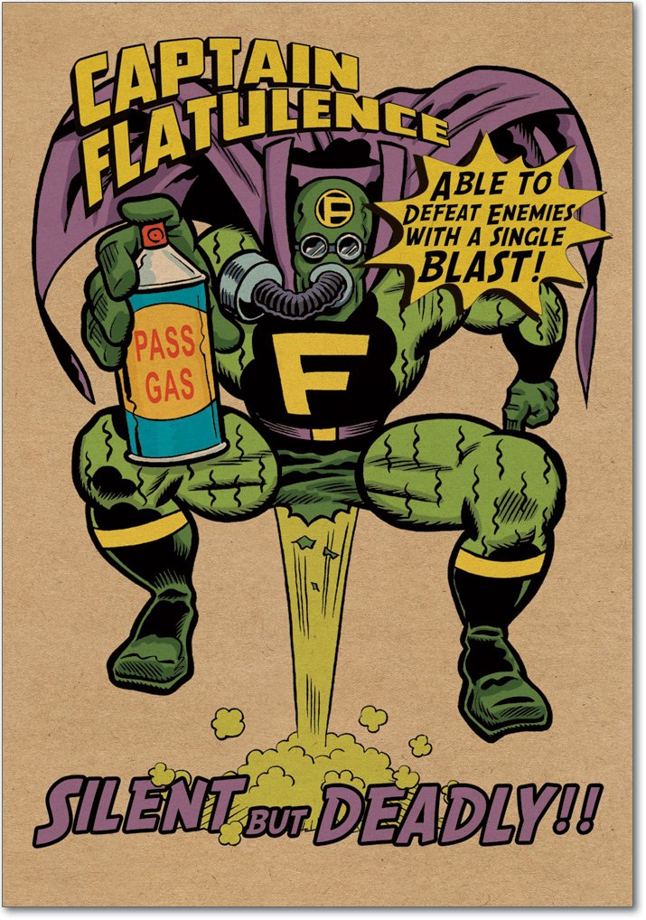 Funny Birthday Card - NobleWorks 7463 Captain Flatulence Humorous Greeting Card with Envelope | Perfect for Friends, Coworkers & Prank Gifts