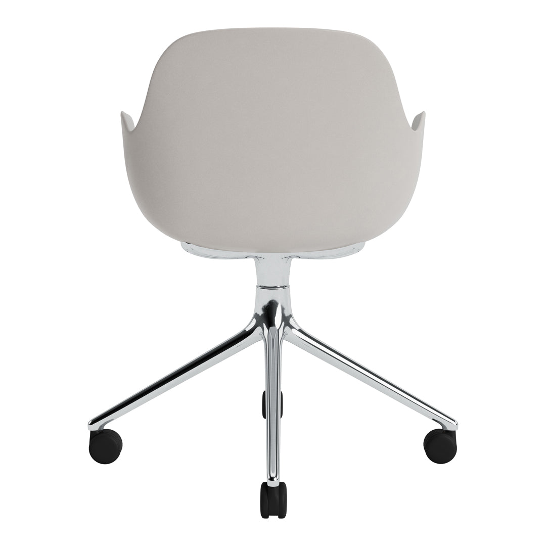 Modern Form Armchair with 4-Wheel Swivel Base - Ergonomic Office Chair for Home & Workspace - Perfect for Desks, Living Rooms, and Study Areas