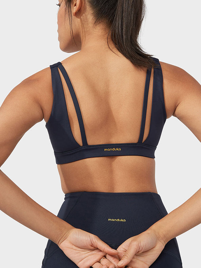 Manduka Presence Women's Yoga Bra - Double Strap Support for High-Intensity Workouts & Hot Yoga | Breathable & Moisture-Wicking Activewear for Women