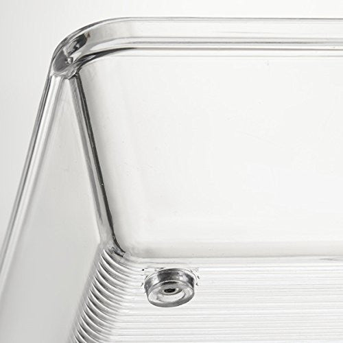 LINUS 6x6x2 Inch Clear Square Drawer Organizer - Perfect for Kitchen, Bathroom & Office Storage | Durable Plastic Drawer Dividers for Utensils, Makeup & Stationery
