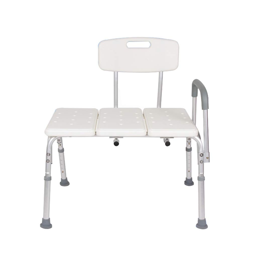 **Adjustable Anti-Slip Shower Chair for Elderly & Pregnant Women - Aluminum Bath Stool with 130kg Capacity (White, 67x41x57cm) - Ideal for Safe Bathing & Showering**