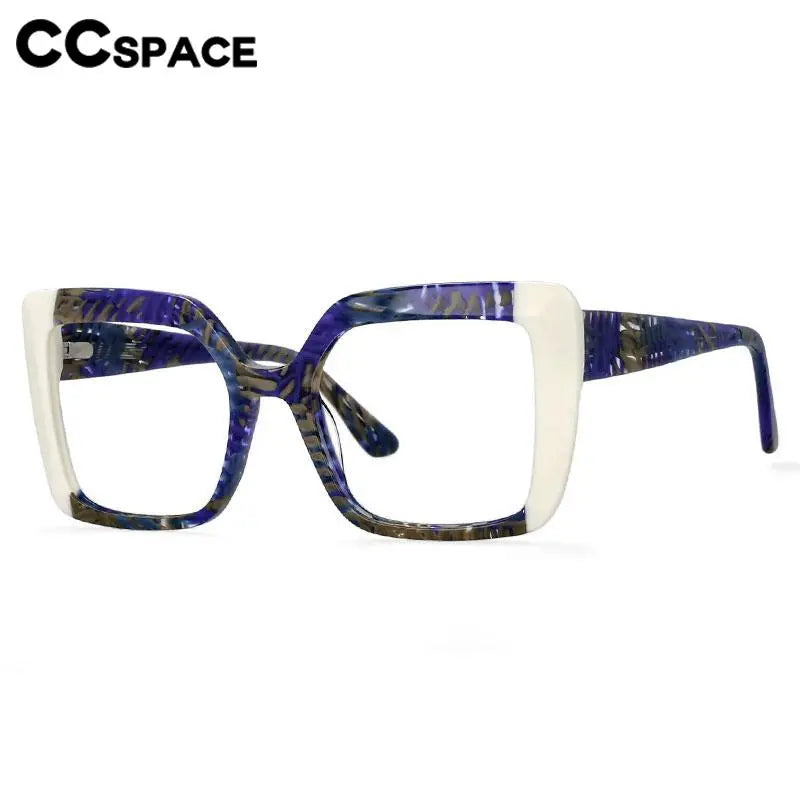 CCspace Women's Full Rim Square Acetate Reading Glasses +2.00 to +4.00 Magnification - Stylish Hyperopic Eyewear for Reading, Computer Work & Close-Up Tasks