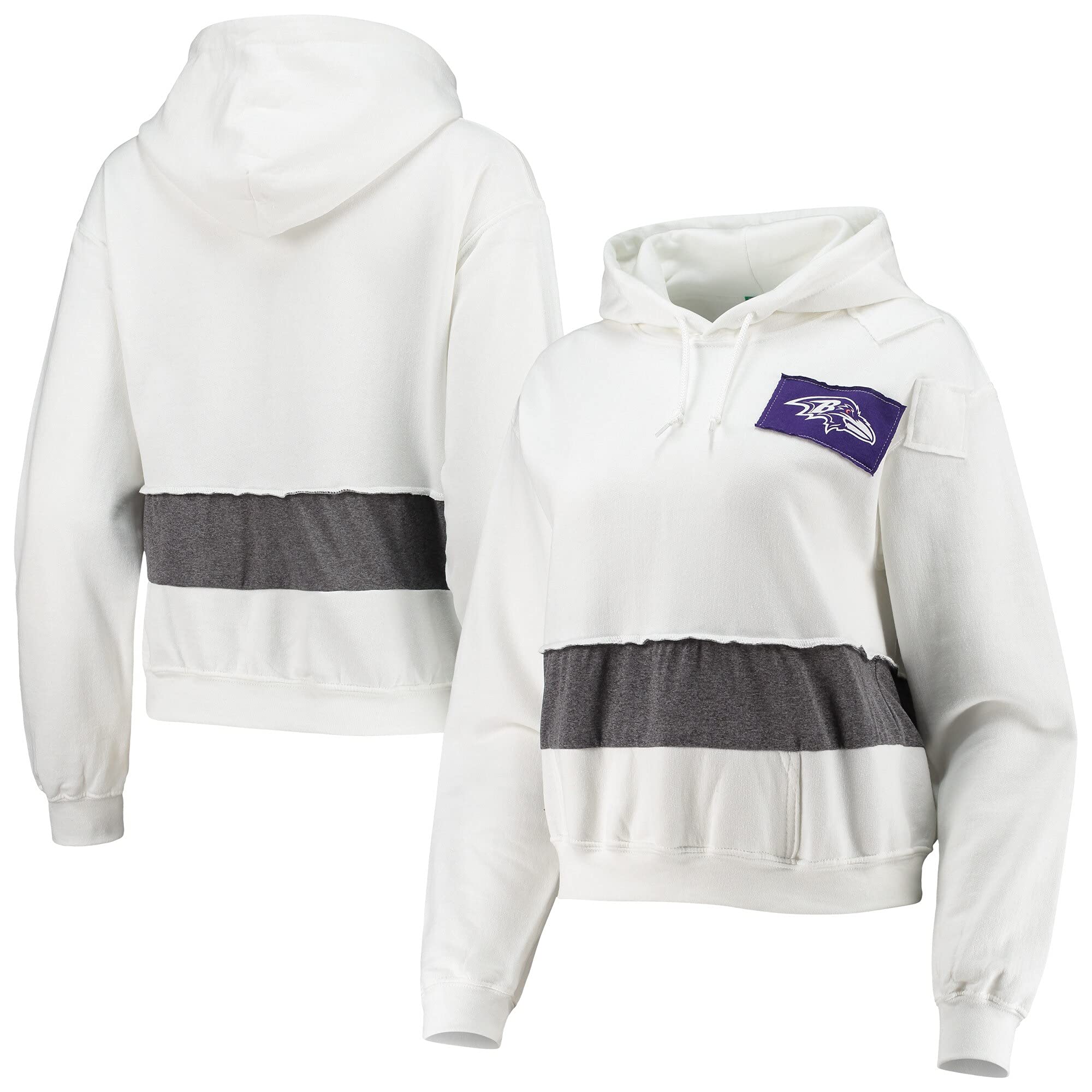 Refried Apparel Women's NFL Cropped Pullover Hoodie - Stylish Football Fan Sweatshirt for Game Day & Casual Wear