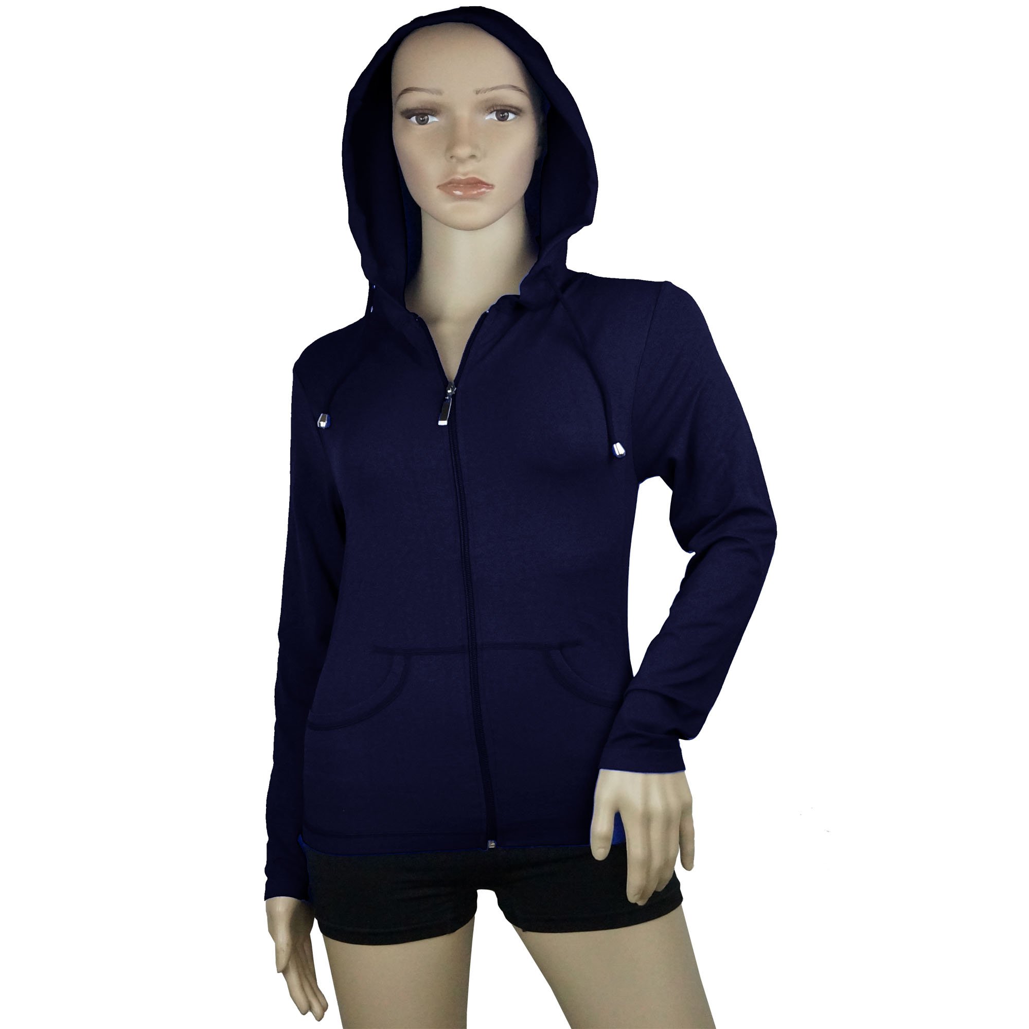 Ekimo Lightweight Seamless Slim Fit Activewear Hoodie - Women's Yoga Fitness Hooded Jacket with Pockets for Running, Gym & Outdoor Sports
