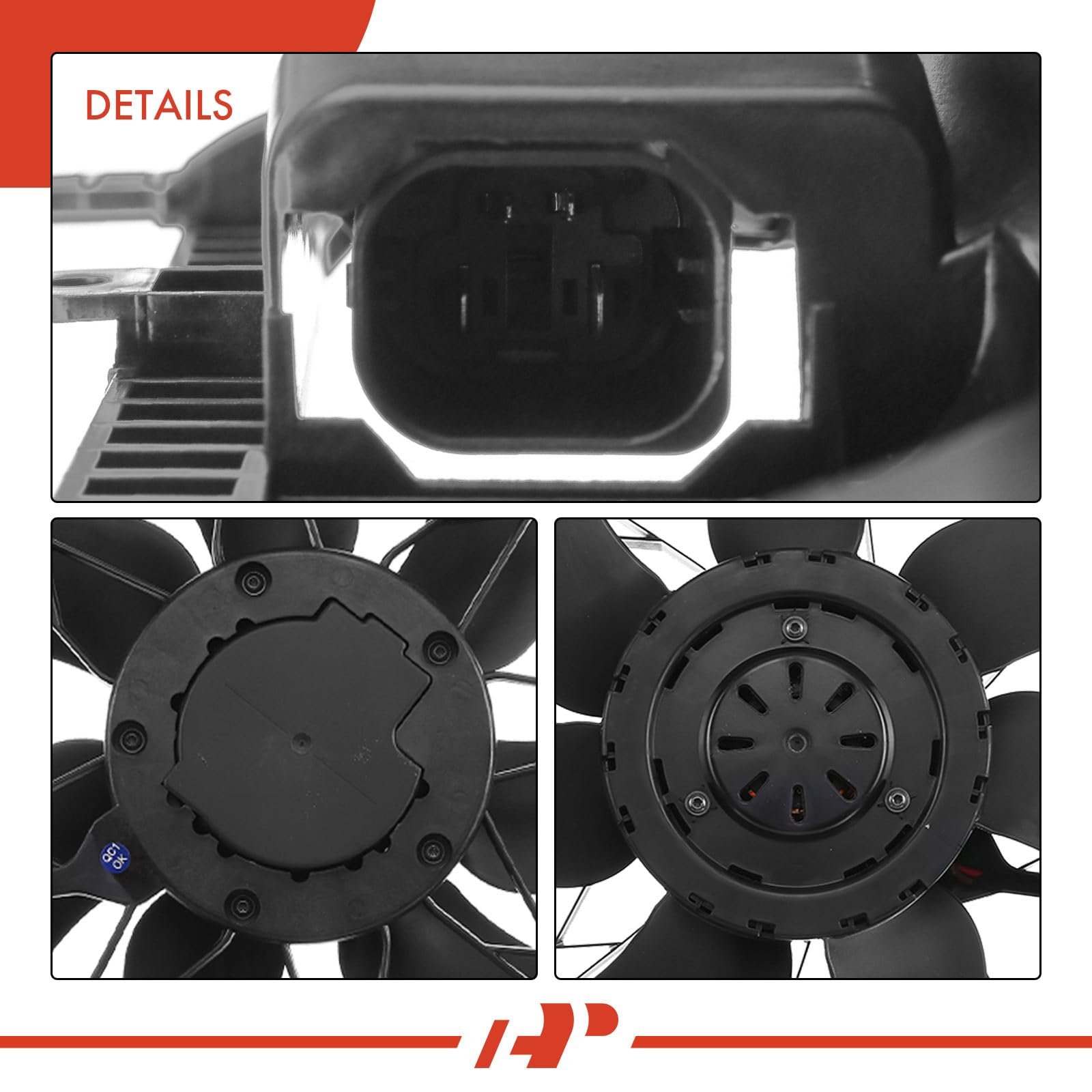 Premium Engine Radiator Cooling Fan Assembly for Mercedes-Benz C230/C250/C300/C350/C63 AMG, E250/E300/E350/E400/E550, GLK250/GLK300/GLK350, CLA250, GLA200/GLA250, CLS400, SLC200 - High Performance Cooling Solution for Sedans, SUVs & Coupes