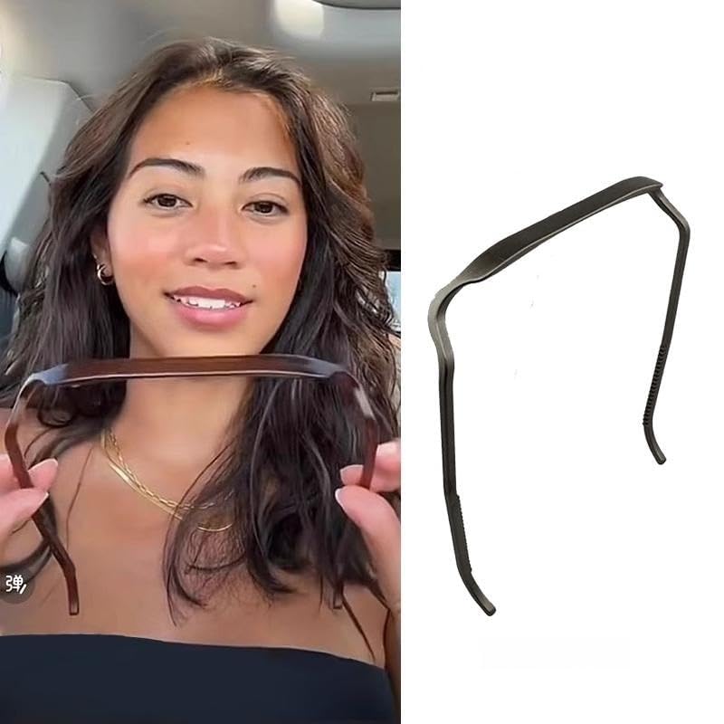 1PC Square Invisible Hairband - Medium Thick Curly Hair Accessories for Women & Men (Black) | Perfect for Workouts, Office & Everyday Styling