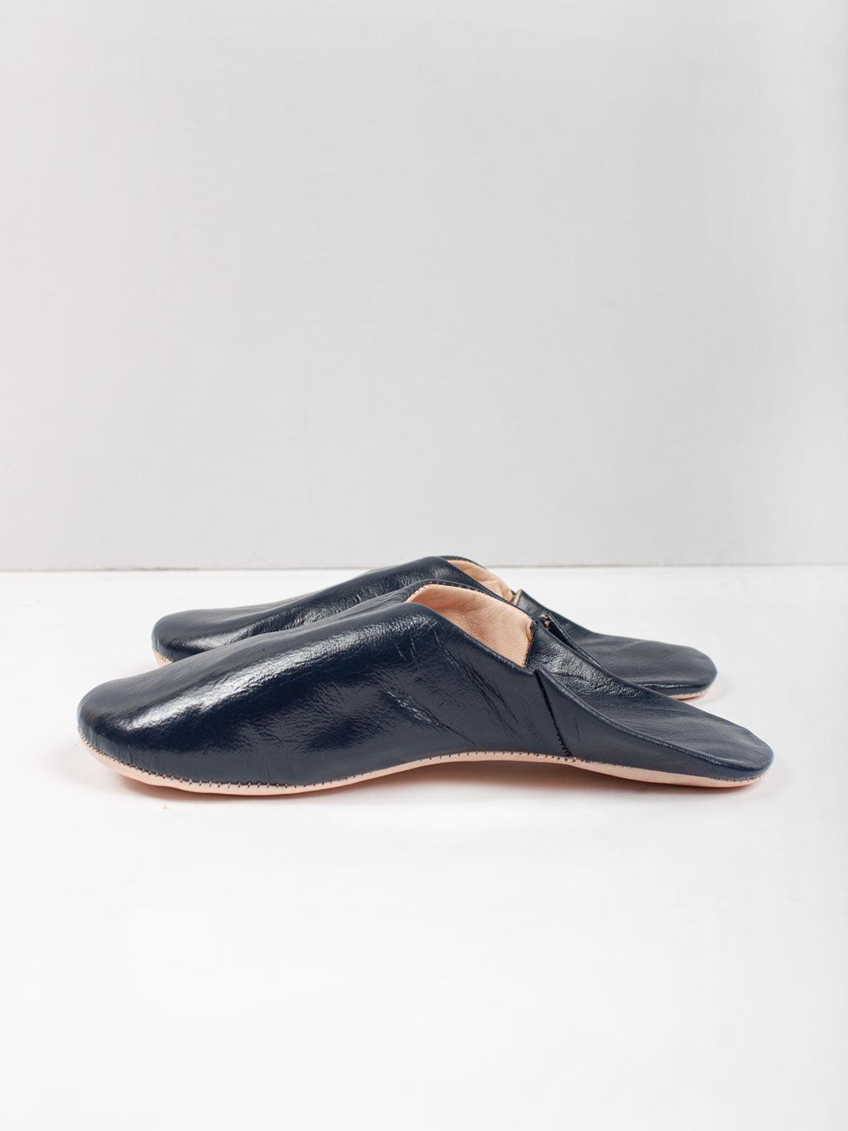 Authentic Moroccan Men's Babouche Slippers - Handmade Leather Indigo Blue House Shoes | Perfect for Home, Lounge & Cultural Fashion