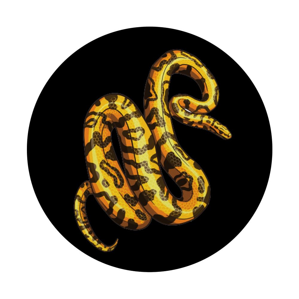 Ball Python Snake Pet Accessory - Fire Lover Reptile Yellow Belly PopSocket Adhesive PopGrip for Phones, Tablets & Laptops