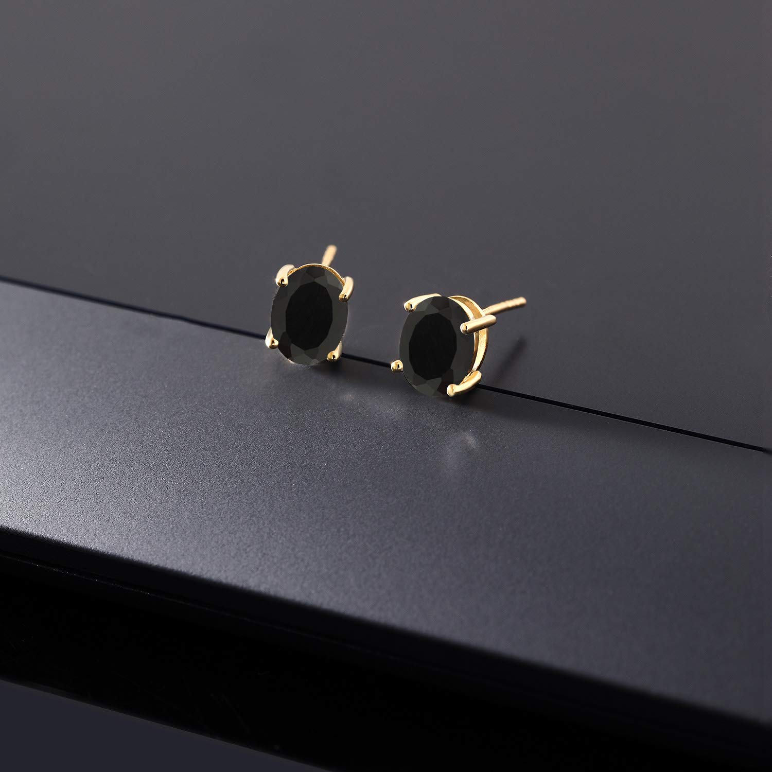 14K Gold 8X6MM Oval Gemstone Birthstone Stud Earrings for Women & Men | Personalized Zodiac Jewelry Gift for Birthday, Anniversary & Special Occasions
