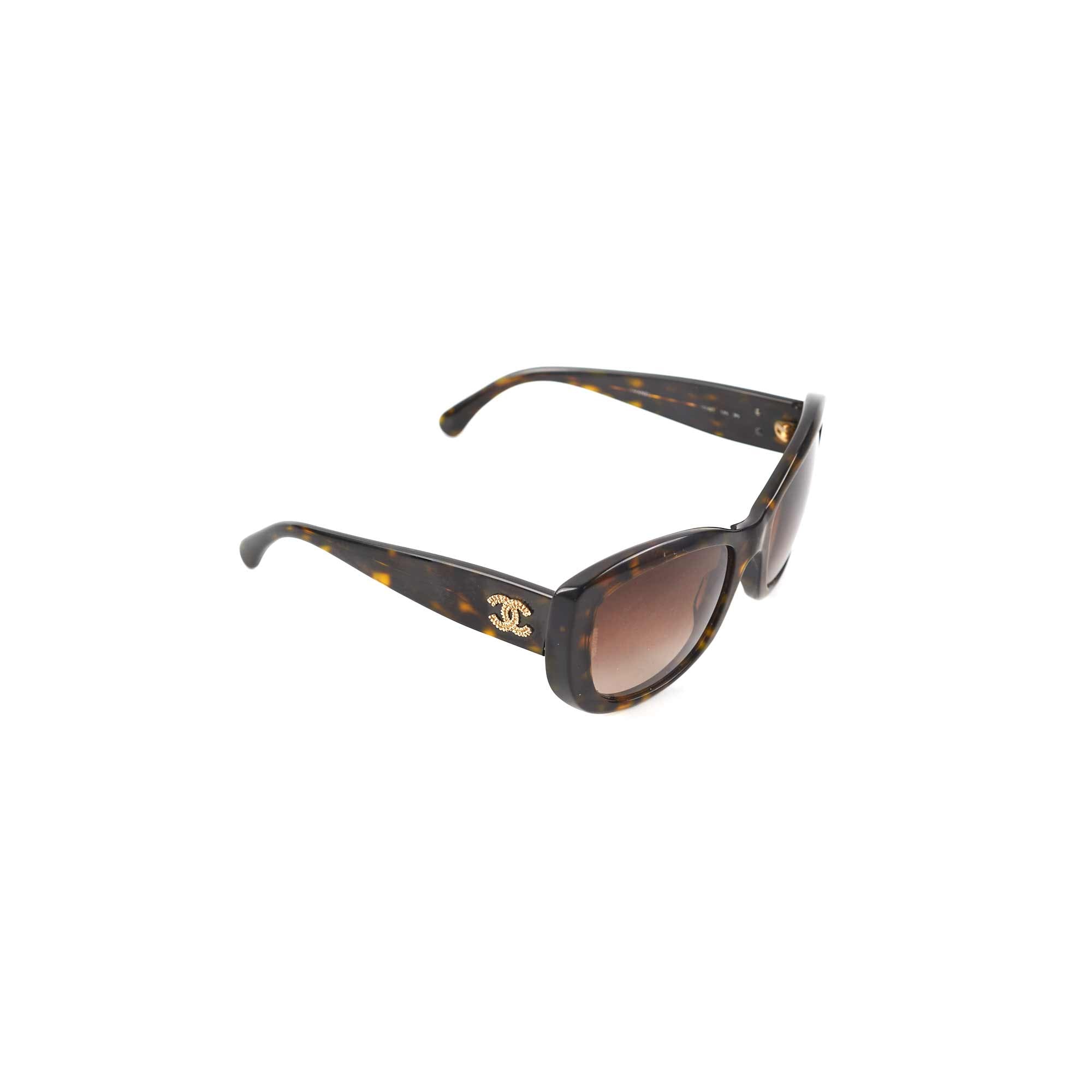 Chanel Tortoise Shell Sunglasses for Women - Classic Designer Shades for Fashion & Sun Protection - Perfect for Beach, Driving & Outdoor Activities