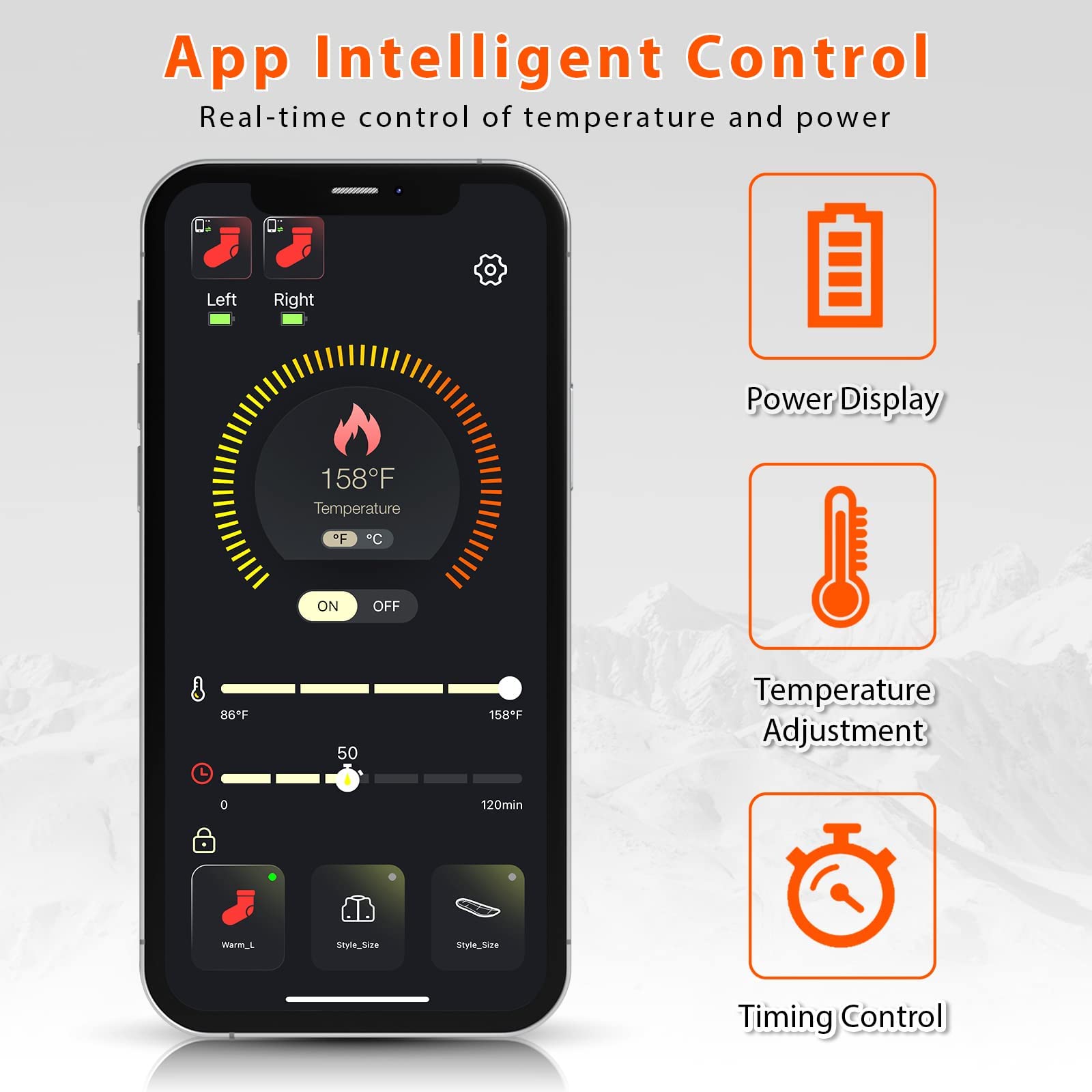 Rechargeable Heated Socks for Men & Women - Battery Powered Electric Warming Socks with APP Control, Machine Washable | Perfect for Winter Sports, Hiking & Outdoor Activities
