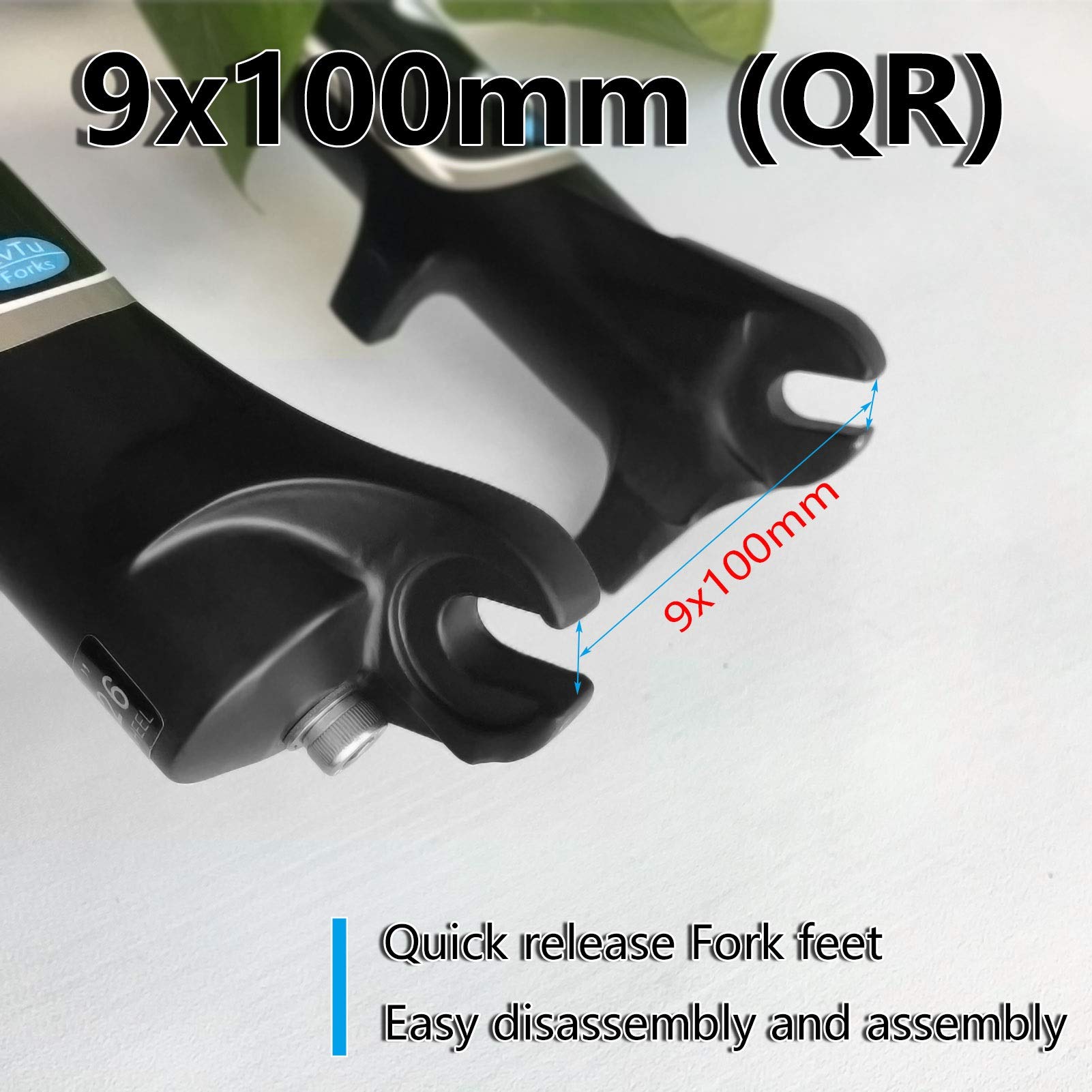Premium Mountain Bike Air Fork Suspension - 26/27.5/29 Inch, 140mm Travel, QR 9mm Shock Absorber with Remote Lockout (Straight) - Ideal for Trail Riding & All-Mountain Biking