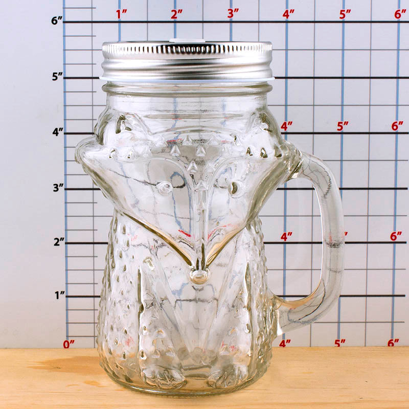 BarConic® 16 oz Fox Mason Jar with Handle - Perfect for Iced Coffee, Smoothies & Home Canning | Rustic Glass Drinking Cup for Parties, Picnics & Farmhouse Decor