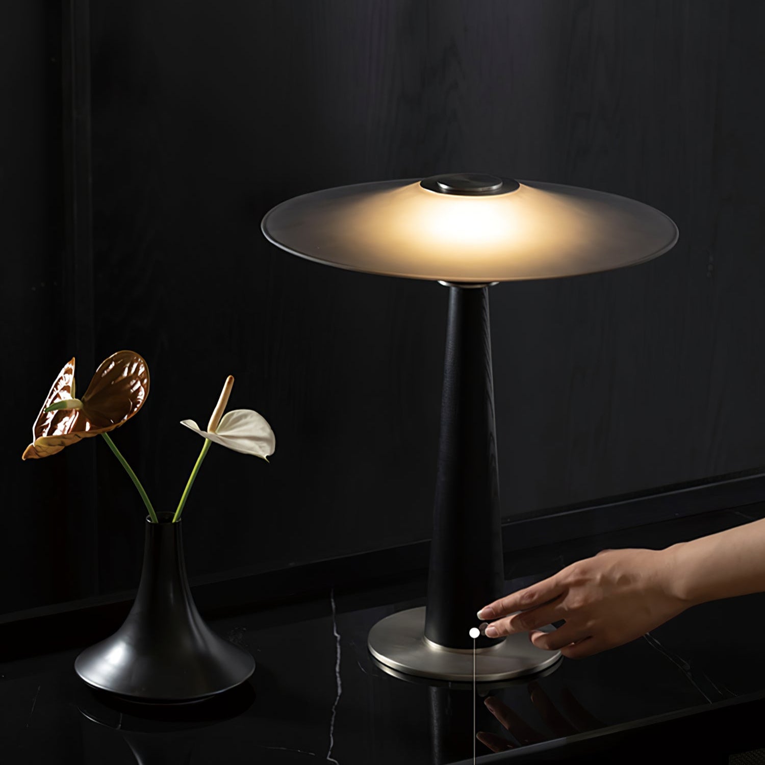 Kizu Peak Table Lamp - Modern LED Nightstand Lamp with USB Port, Adjustable Brightness for Bedroom, Living Room, Office | Perfect for Reading, Working & Relaxing