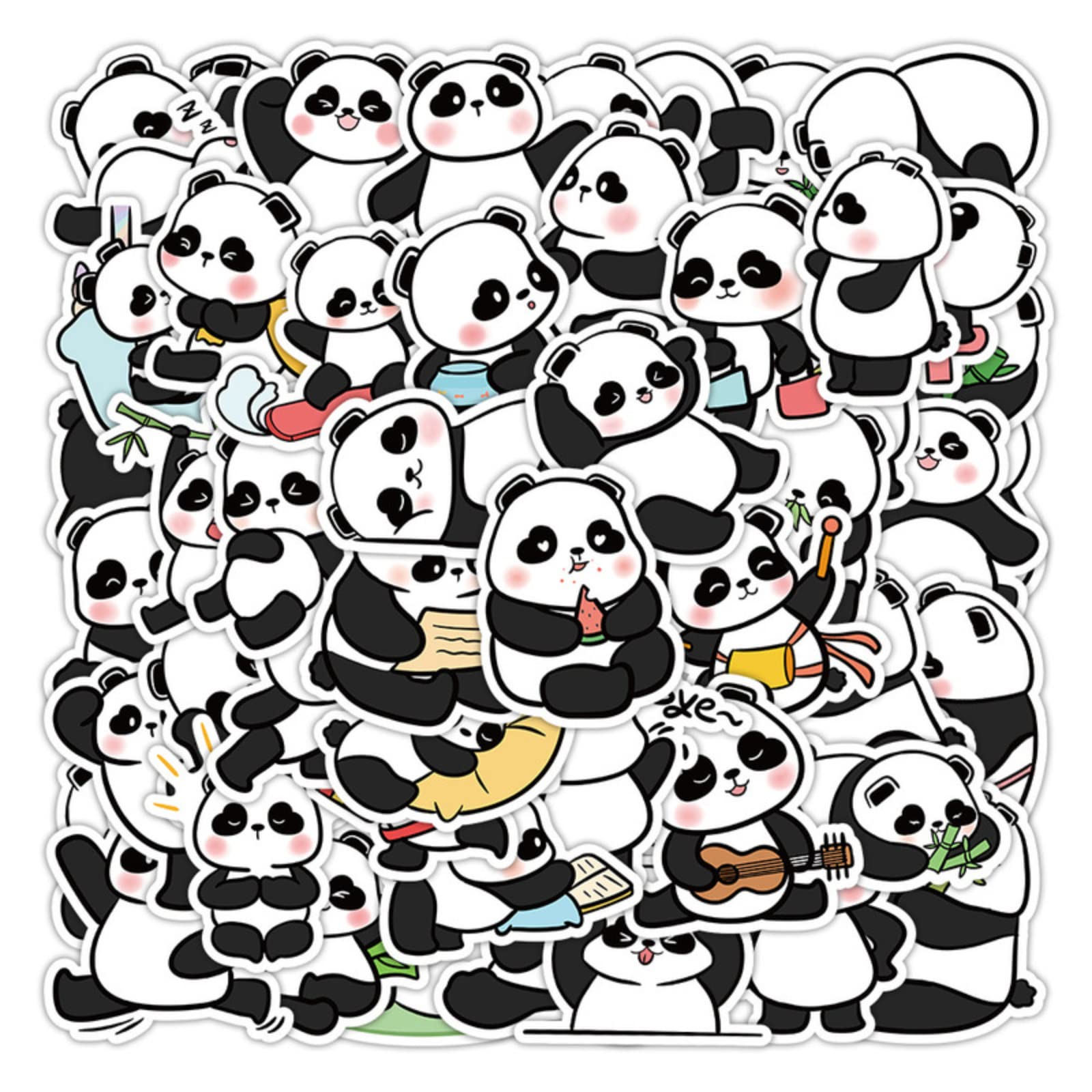 50 Cute Giant Panda Graffiti Stickers - Waterproof Vinyl Decals for Laptops, Skateboards, Suitcases, Motorcycles - Perfect for DIY Decoration, Personalizing Tech Gear & Urban Street Style