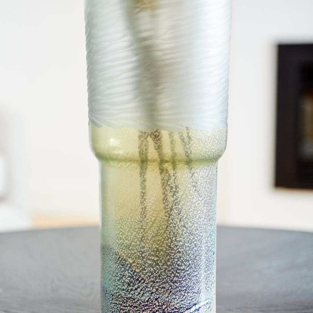 Cyan Design 11098 Canyonland Vase - Clear and Gilded Silver Tall Glass Vase for Home Decor, Wedding Centerpiece, and Floral Arrangements
